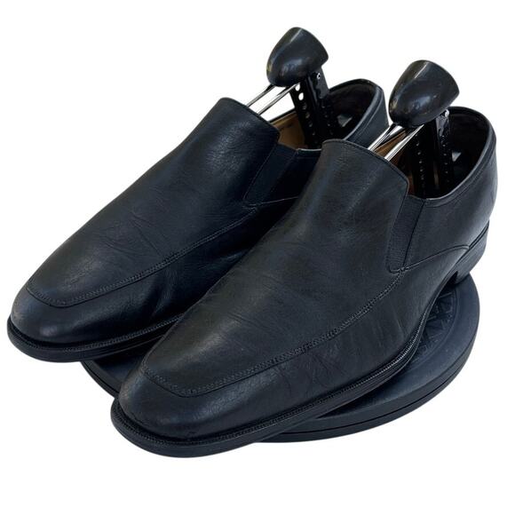 Bally Other - Mens Bally Thor/130 329908 Leather Square Toe Slip-On Loafer Shoes SZ 8EEE Black